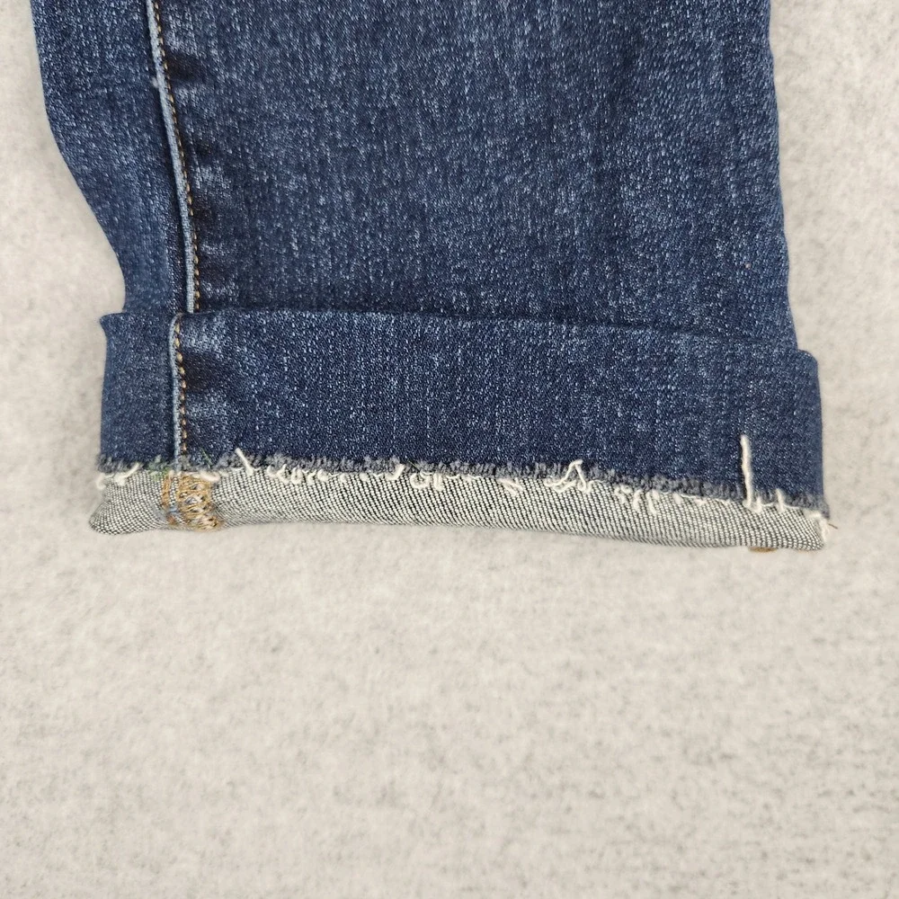 Express Jeans Womens 8 Dark Blue Straight Leg Mid Rise Stretch Altered Hem 26x28